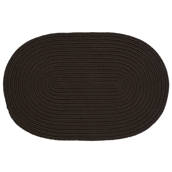 Black Solid Textured Handcrafted Reversible Oval Door Mat 30" x 48